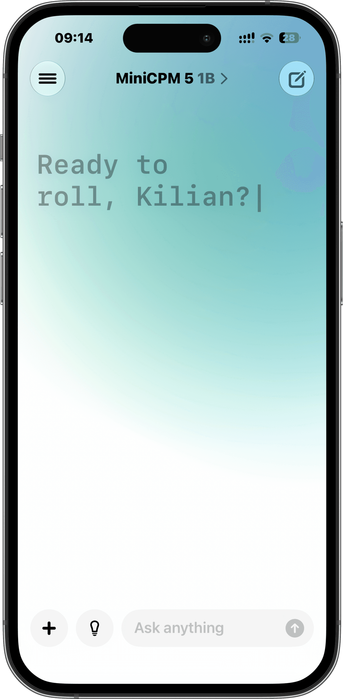 Voltaire's home screen on iPhone